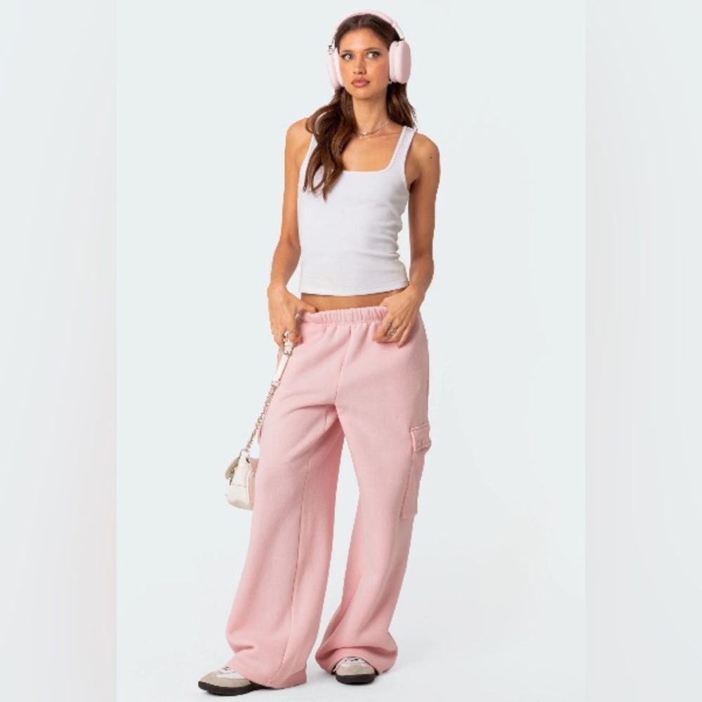 Edikted Light Pink Cargo Joggers